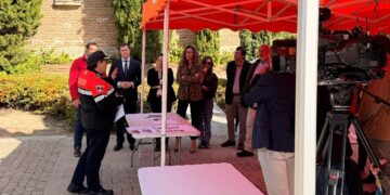 Simulacro de incendio en una iglesia de Boadilla del Monte para ensayar su plan de protección de Bienes Culturales