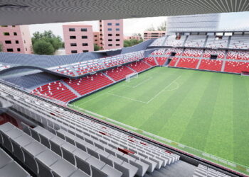 Remodelación integral del estadio de Vallecas para ampliar su aforo hasta los 18.500 espectadores