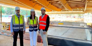 Majadahonda: avanzan las obras del polideportivo de Huerta Vieja,en fase de refuerzo estructural y ampliación del vaso de la piscina